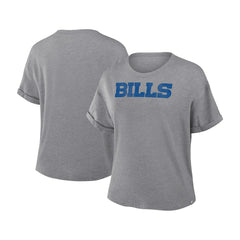 Buffalo Bills Women's Swing Pass Tri-Blend Boxy T-Shirt Heather Gray - Fanatics