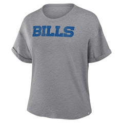 Buffalo Bills Women's Swing Pass Tri-Blend Boxy T-Shirt Heather Gray - Fanatics