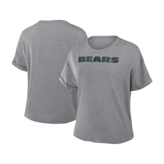Chicago Bears Women's Swing Pass Tri-Blend Boxy T-Shirt Heather Gray - Fanatics