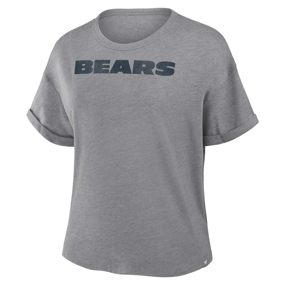 Chicago Bears Women's Swing Pass Tri-Blend Boxy T-Shirt Heather Gray - Fanatics