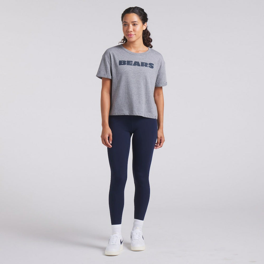 Chicago Bears Women's Swing Pass Tri-Blend Boxy T-Shirt Heather Gray - Fanatics