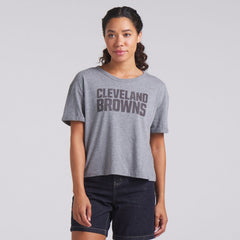 Cleveland Browns Women's Swing Pass Tri-Blend Boxy T-Shirt Heather Gray - Fanatics