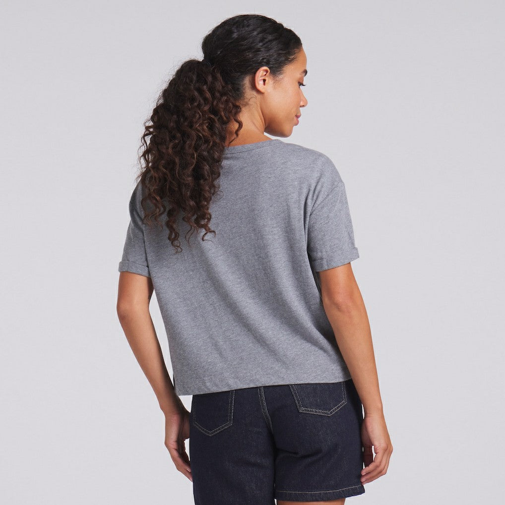 Cleveland Browns Women's Swing Pass Tri-Blend Boxy T-Shirt Heather Gray - Fanatics