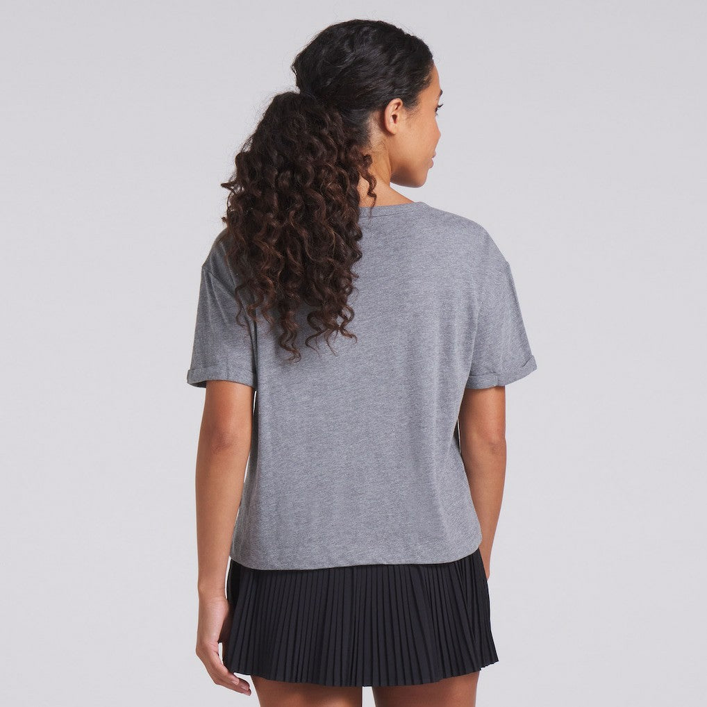 Las Vegas Raiders Women's Swing Pass Tri-Blend Boxy T-Shirt Heather Gray - Fanatics