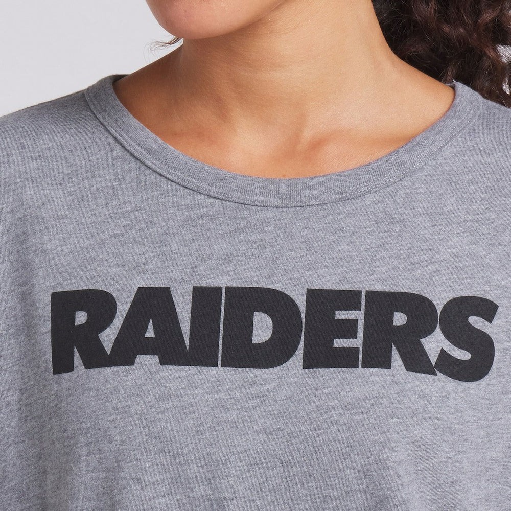 Las Vegas Raiders Women's Swing Pass Tri-Blend Boxy T-Shirt Heather Gray - Fanatics