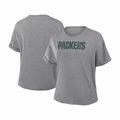 Green Bay Packers Women's Swing Pass Tri-Blend Boxy T-Shirt Heather Gray - Fanatics