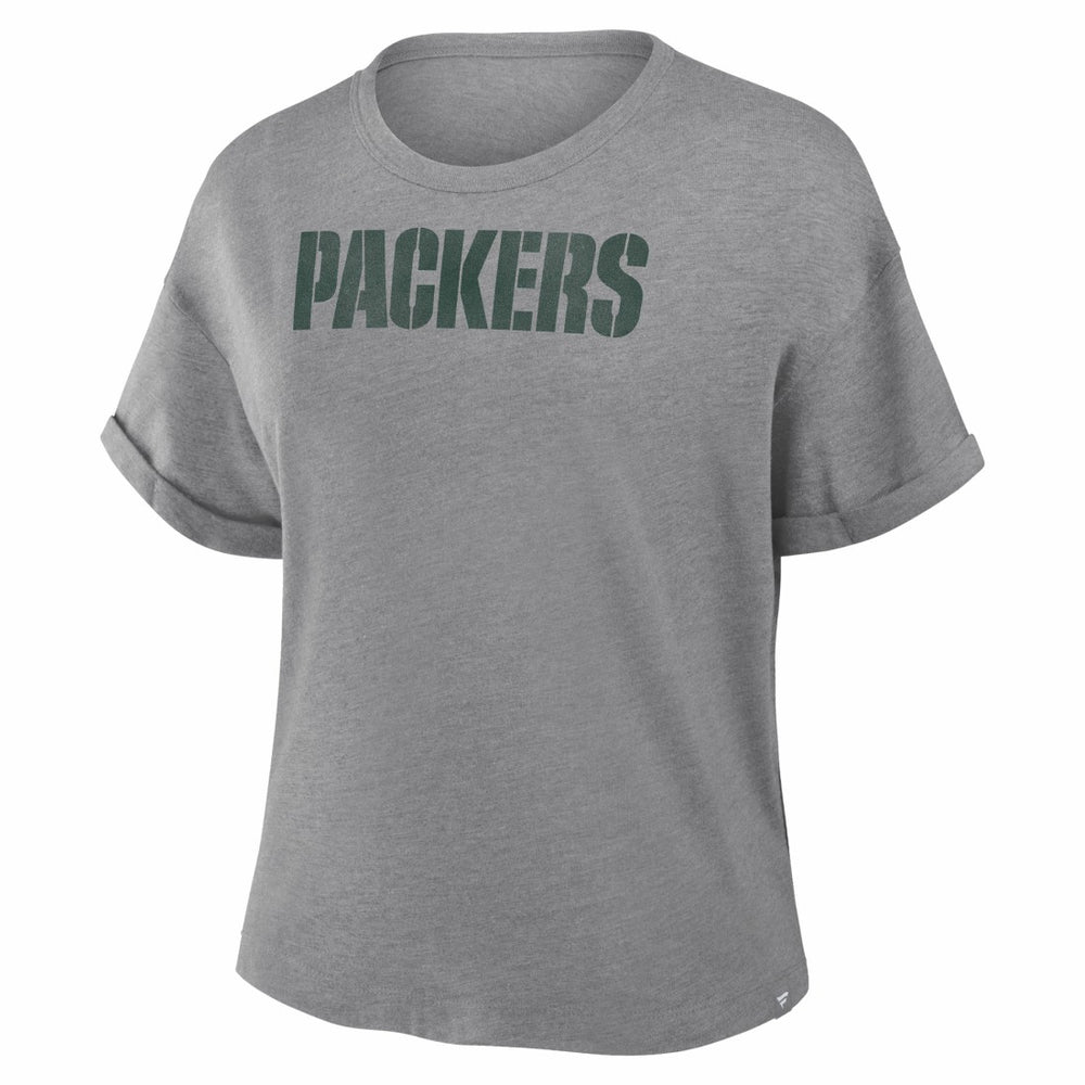Green Bay Packers Women's Swing Pass Tri-Blend Boxy T-Shirt Heather Gray - Fanatics