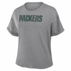 Green Bay Packers Women's Swing Pass Tri-Blend Boxy T-Shirt Heather Gray - Fanatics
