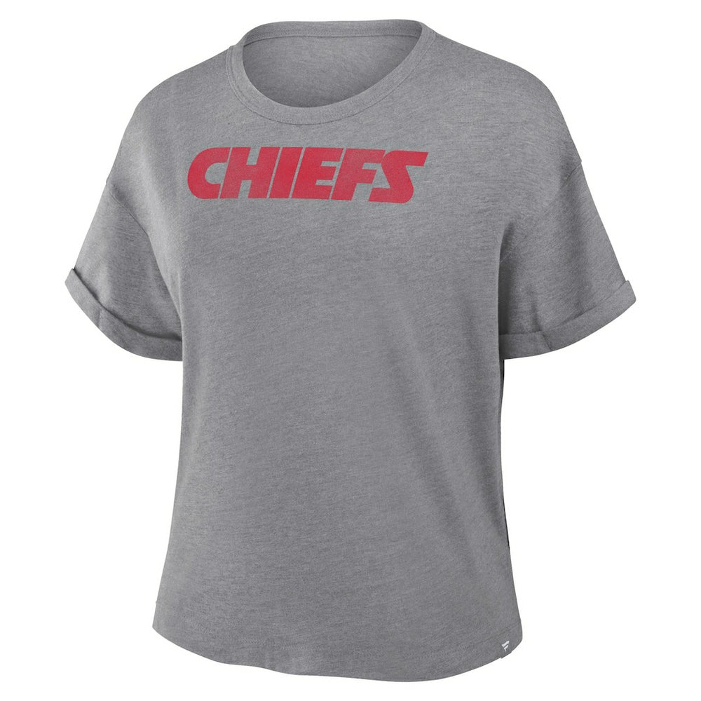 Kansas City Chiefs Women's Swing Pass Tri-Blend Boxy T-Shirt Heather Gray - Fanatics