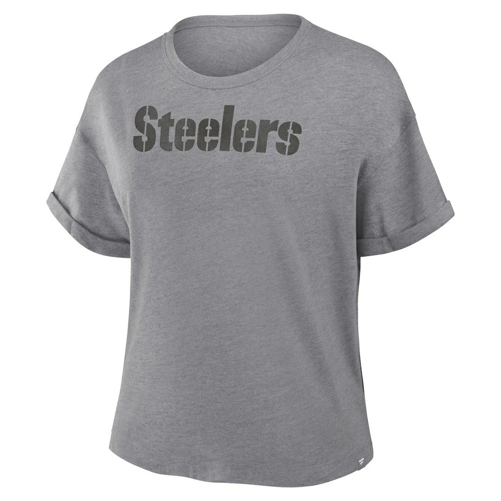 Pittsburgh Steelers Women's Swing Pass Tri-Blend Boxy T-Shirt Heather Gray - Fanatics