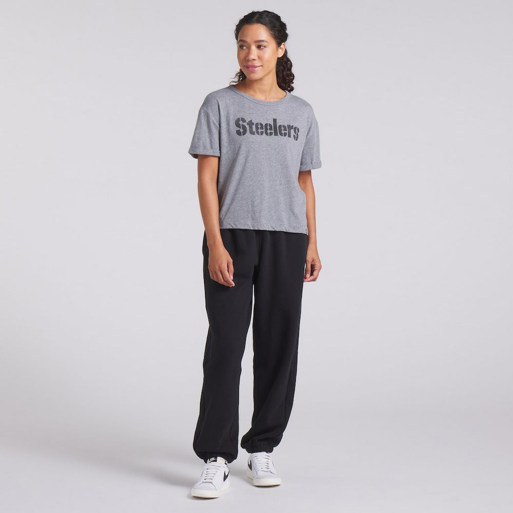 Pittsburgh Steelers Women's Swing Pass Tri-Blend Boxy T-Shirt Heather Gray - Fanatics