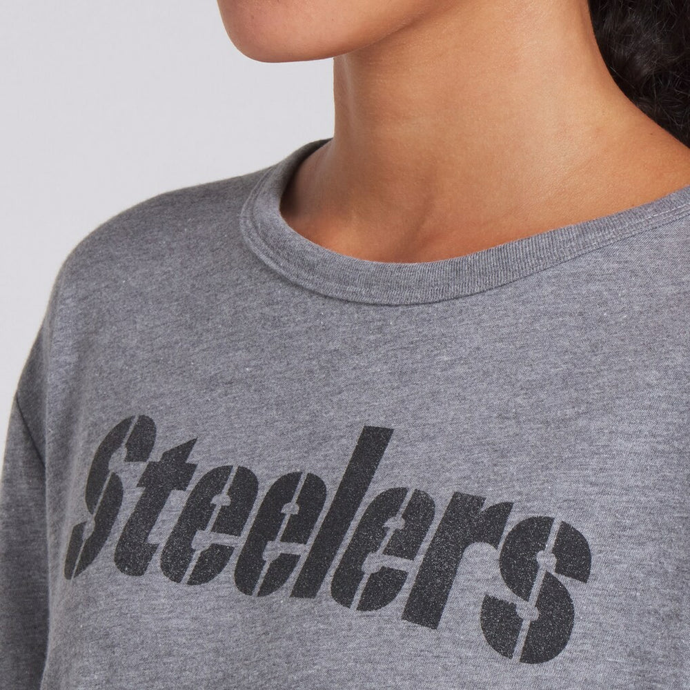 Pittsburgh Steelers Women's Swing Pass Tri-Blend Boxy T-Shirt Heather Gray - Fanatics