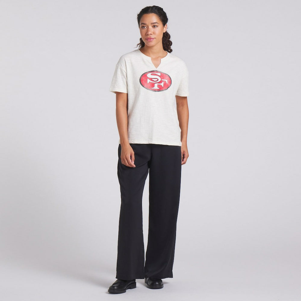 San Francisco 49ers Women's Trick Play Slub Boxy T-Shirt Cream - Fanatics