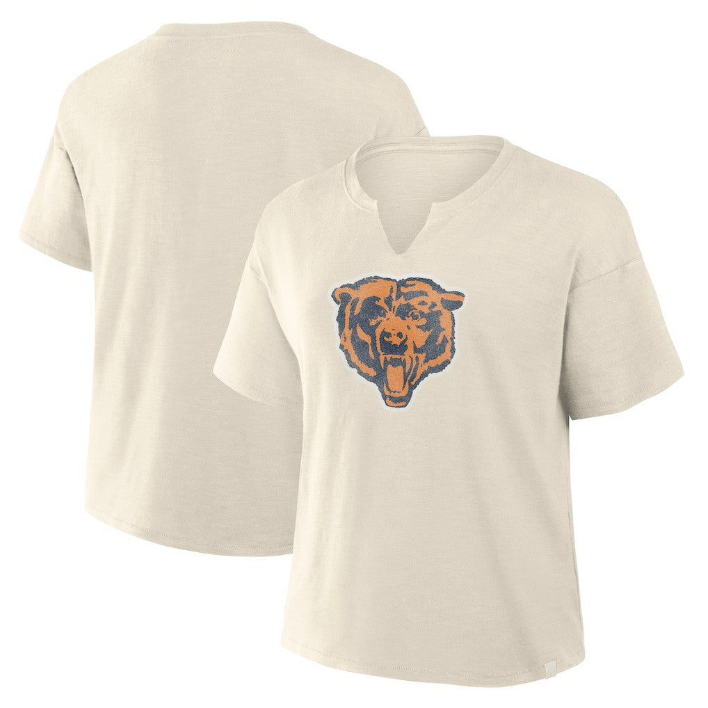 Chicago Bears Women's Trick Play Slub Boxy T-Shirt Cream - Fanatics