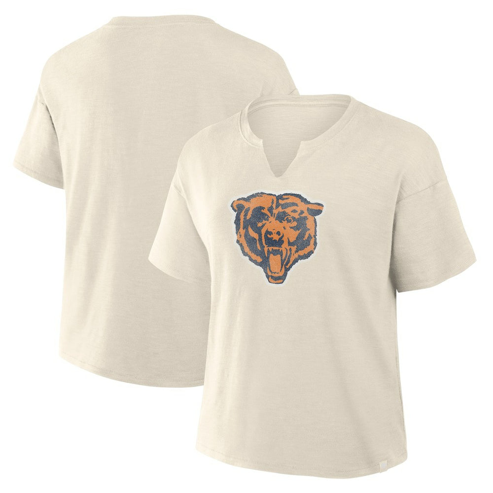 Chicago Bears Women's Trick Play Slub Boxy T-Shirt Cream - Fanatics