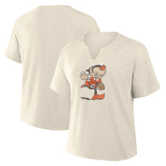 Cleveland Browns Women's Trick Play Slub Boxy T-Shirt Cream - Fanatics
