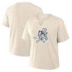 Dallas Cowboys Women's Trick Play Slub Boxy T-Shirt Cream - Fanatics