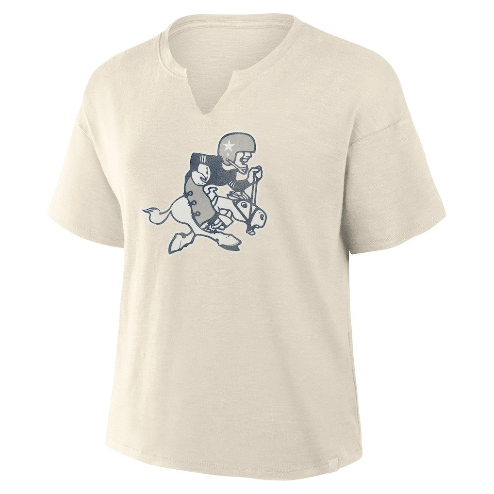 Dallas Cowboys Women's Trick Play Slub Boxy T-Shirt Cream - Fanatics