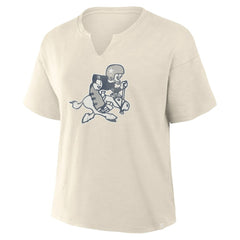 Dallas Cowboys Women's Trick Play Slub Boxy T-Shirt Cream - Fanatics