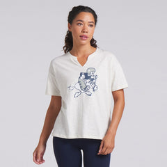 Dallas Cowboys Women's Trick Play Slub Boxy T-Shirt Cream - Fanatics