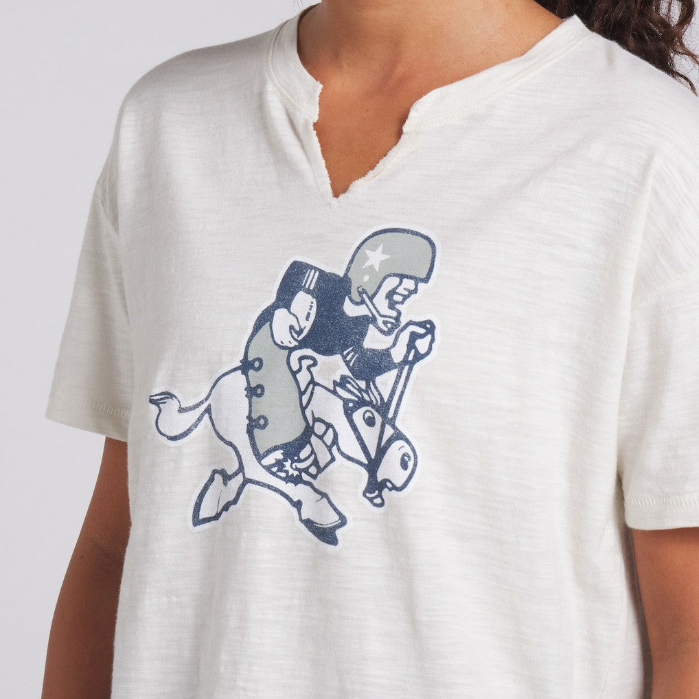 Dallas Cowboys Women's Trick Play Slub Boxy T-Shirt Cream - Fanatics