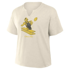 Pittsburgh Steelers Women's Trick Play Slub Boxy T-Shirt Cream - Fanatics