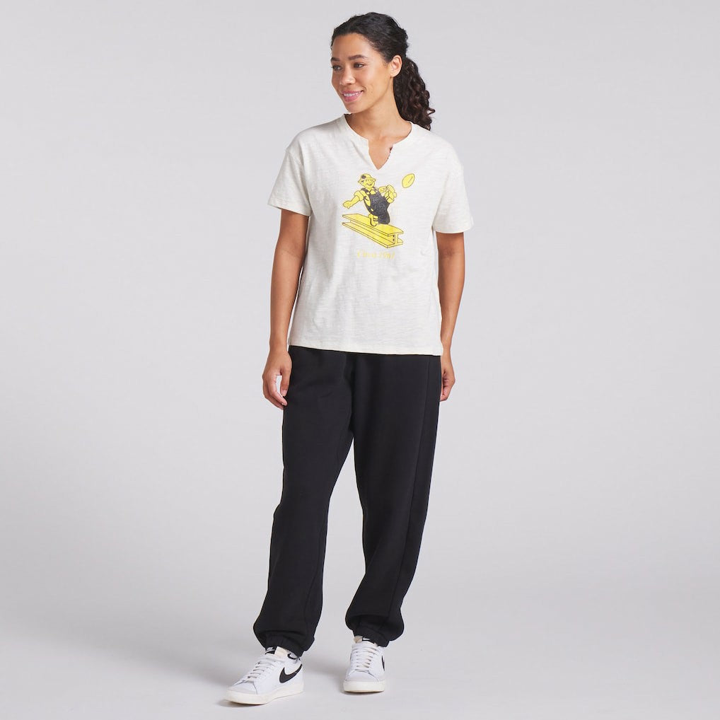Pittsburgh Steelers Women's Trick Play Slub Boxy T-Shirt Cream - Fanatics