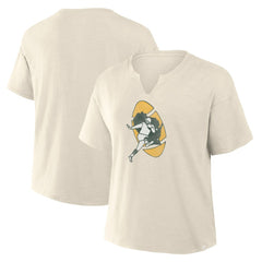 Green Bay Packers Women's Trick Play Slub Boxy T-Shirt Cream - Fanatics