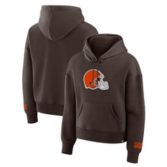 Cleveland Browns Women's Legacy Fleece Pullover Hoodie Brown - Fanatics