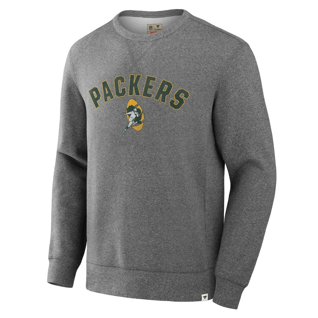 Green Bay Packers Loop Terry Pullover Sweatshirt Heather Gray - Fanatics
