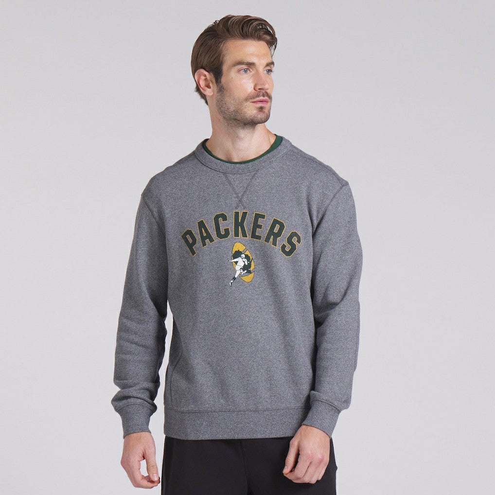 Green Bay Packers Loop Terry Pullover Sweatshirt Heather Gray - Fanatics