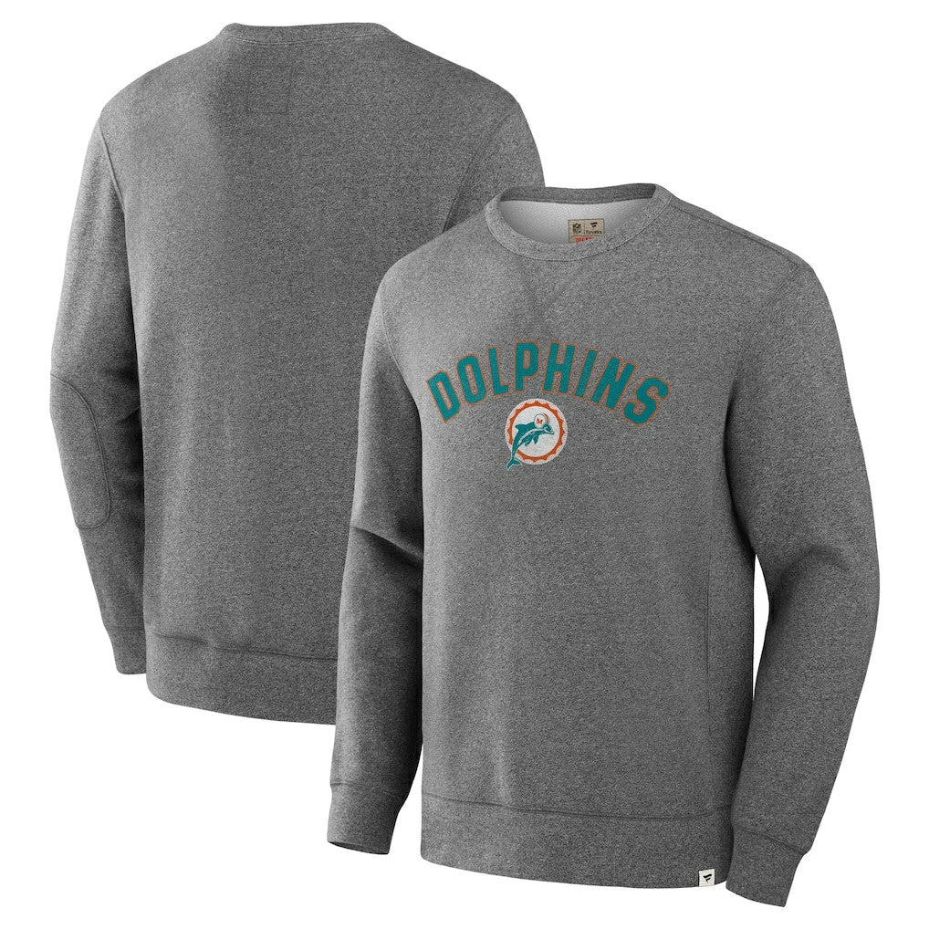 Miami Dolphins Loop Terry Pullover Sweatshirt Heather Gray - Fanatics