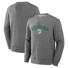 Miami Dolphins Loop Terry Pullover Sweatshirt Heather Gray - Fanatics