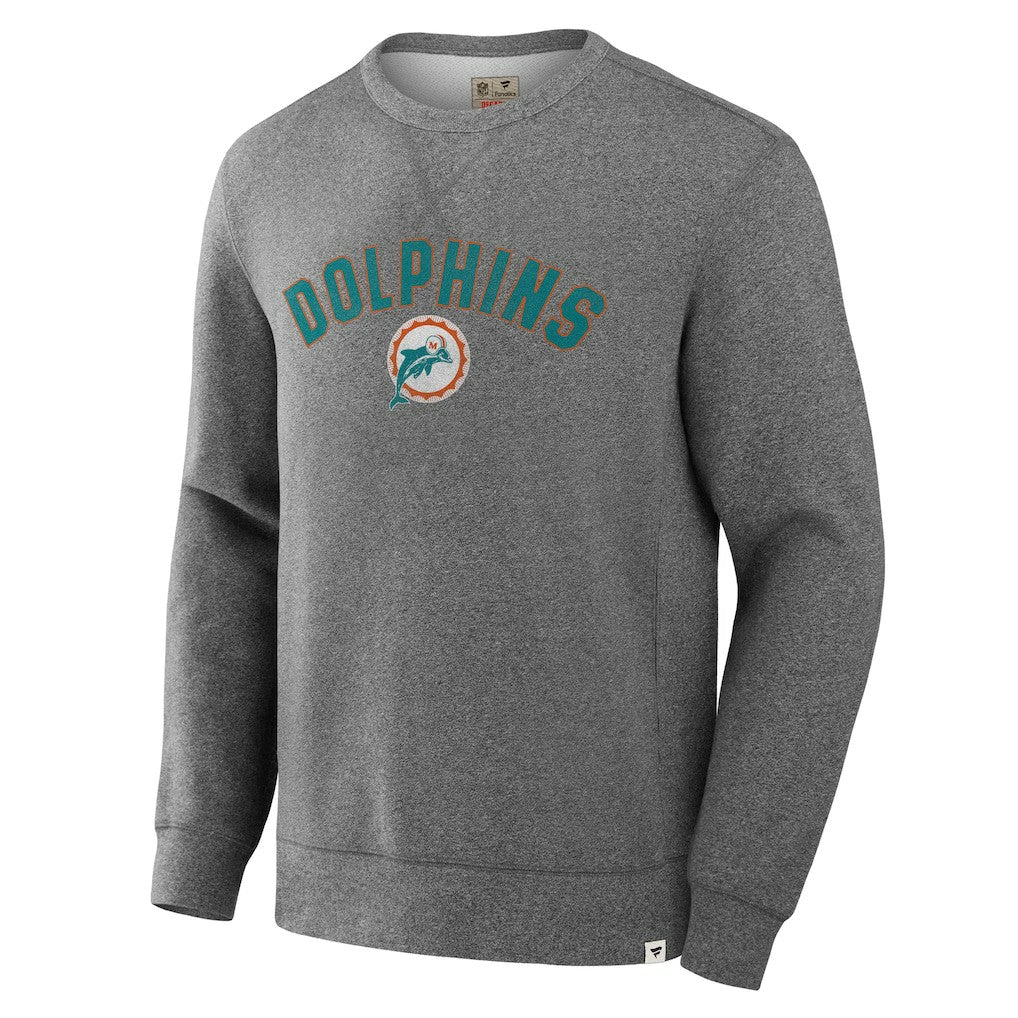 Miami Dolphins Loop Terry Pullover Sweatshirt Heather Gray - Fanatics