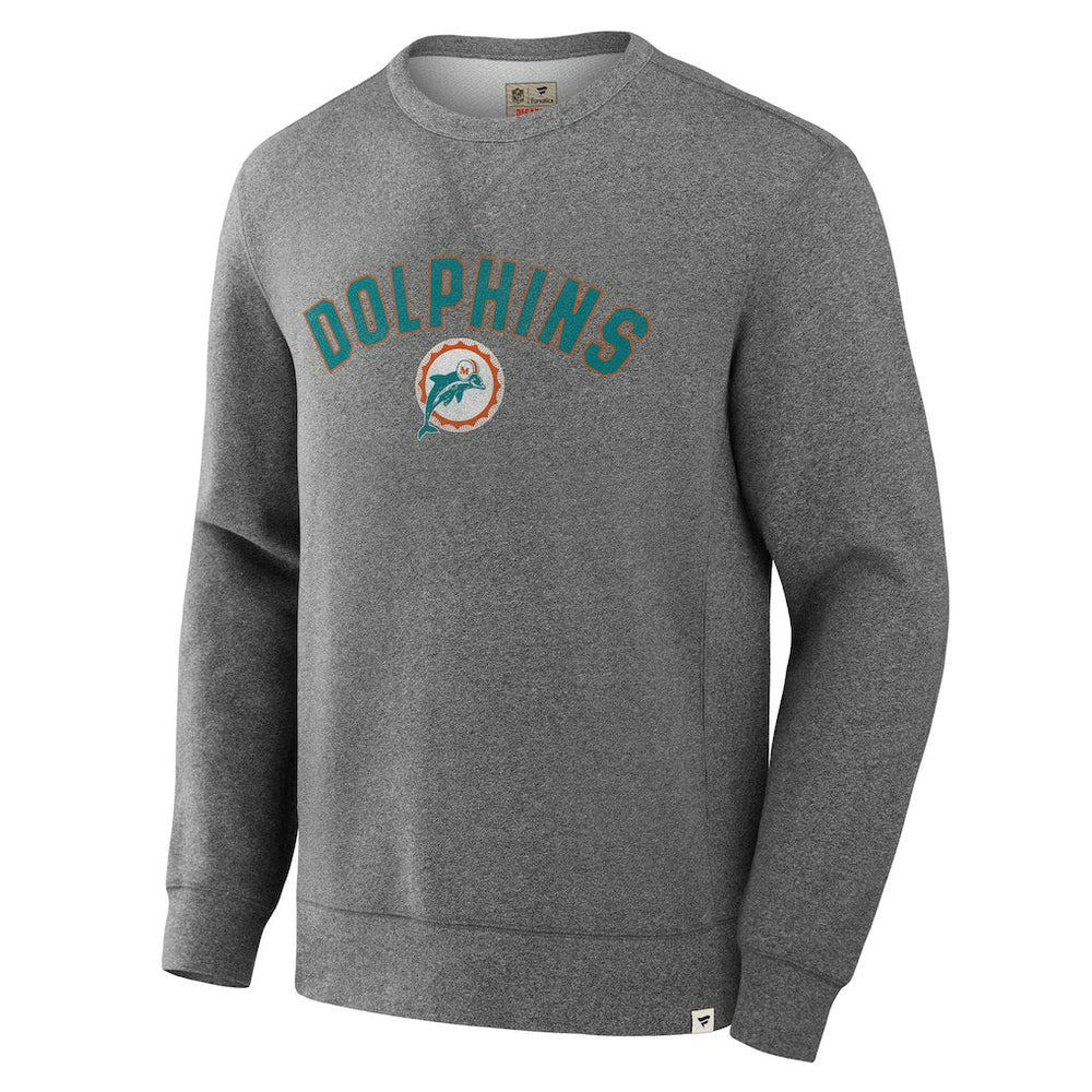Miami Dolphins Loop Terry Pullover Sweatshirt Heather Gray - Fanatics
