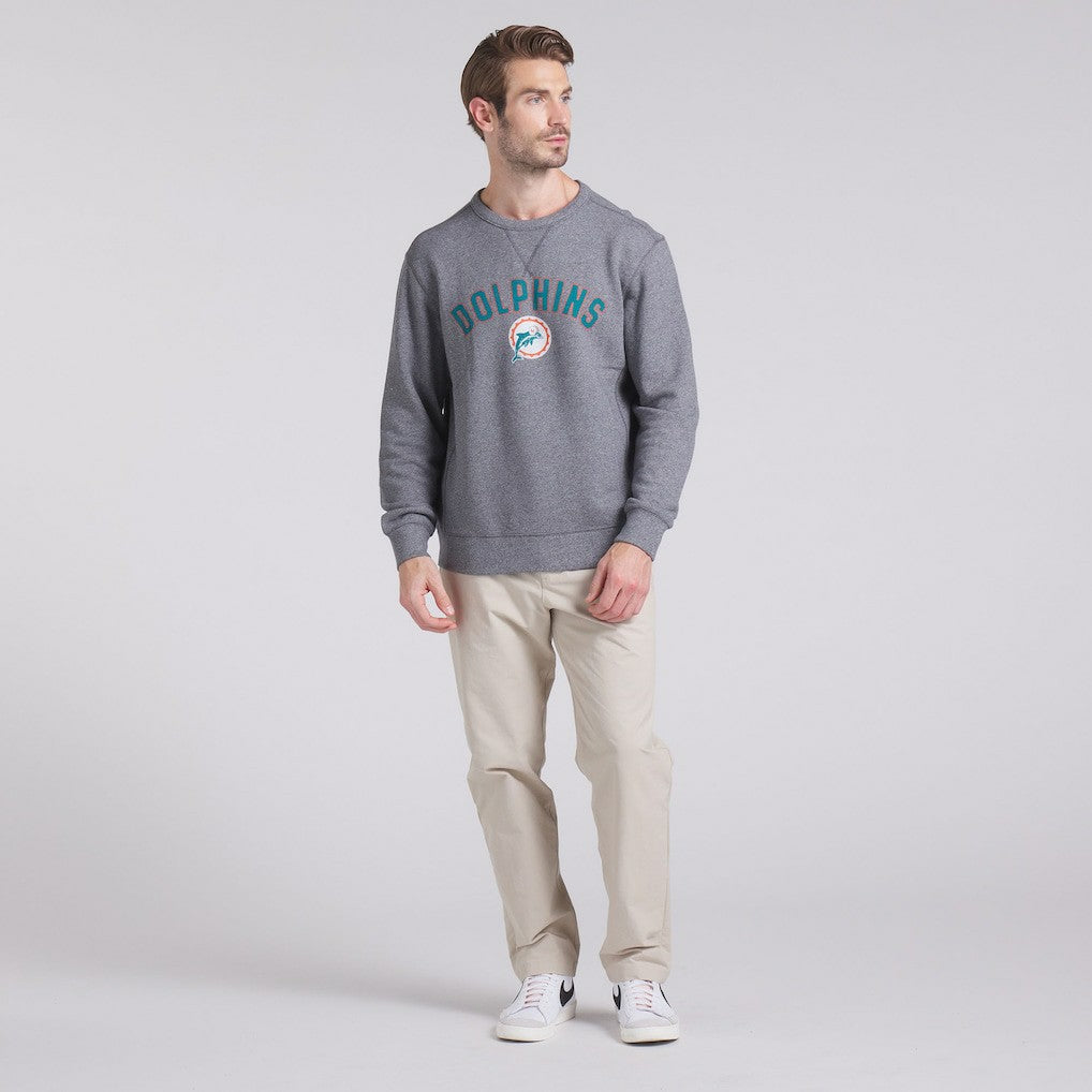 Miami Dolphins Loop Terry Pullover Sweatshirt Heather Gray - Fanatics