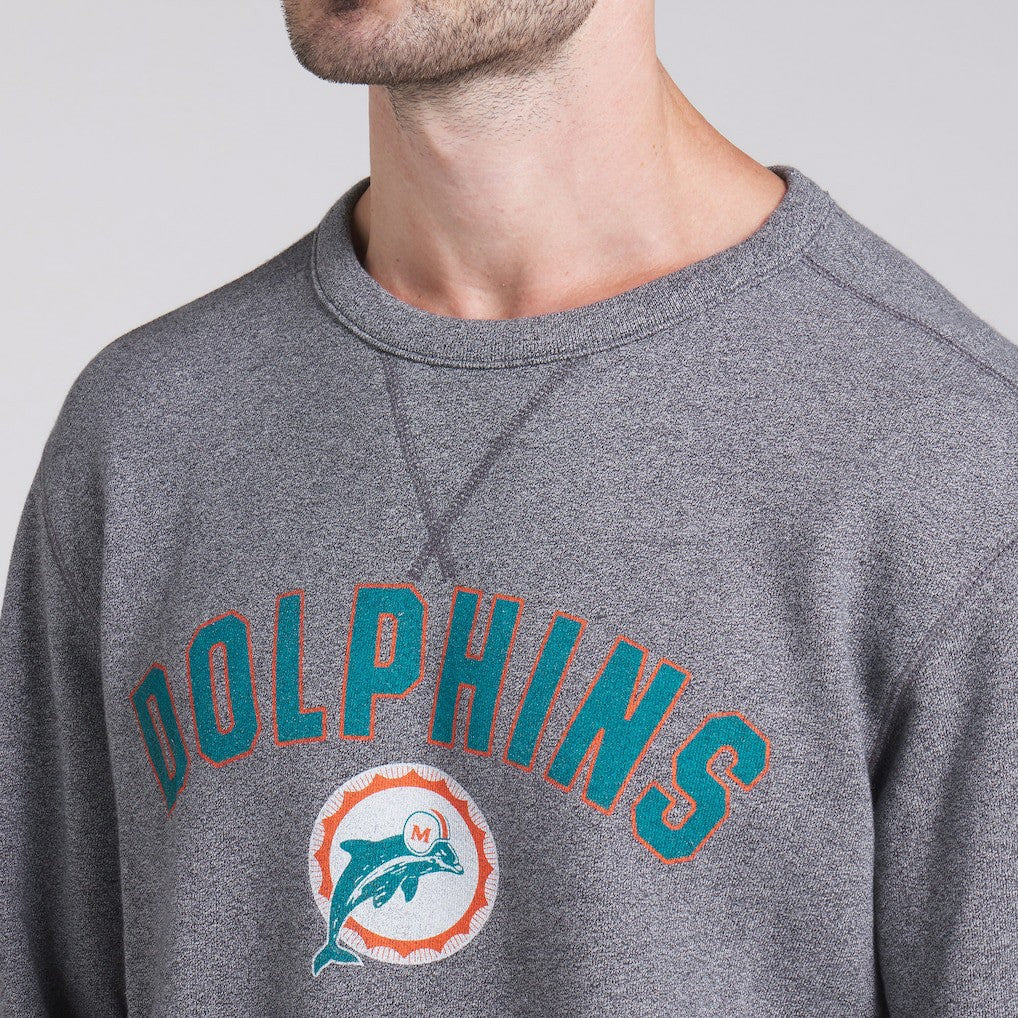 Miami Dolphins Loop Terry Pullover Sweatshirt Heather Gray - Fanatics