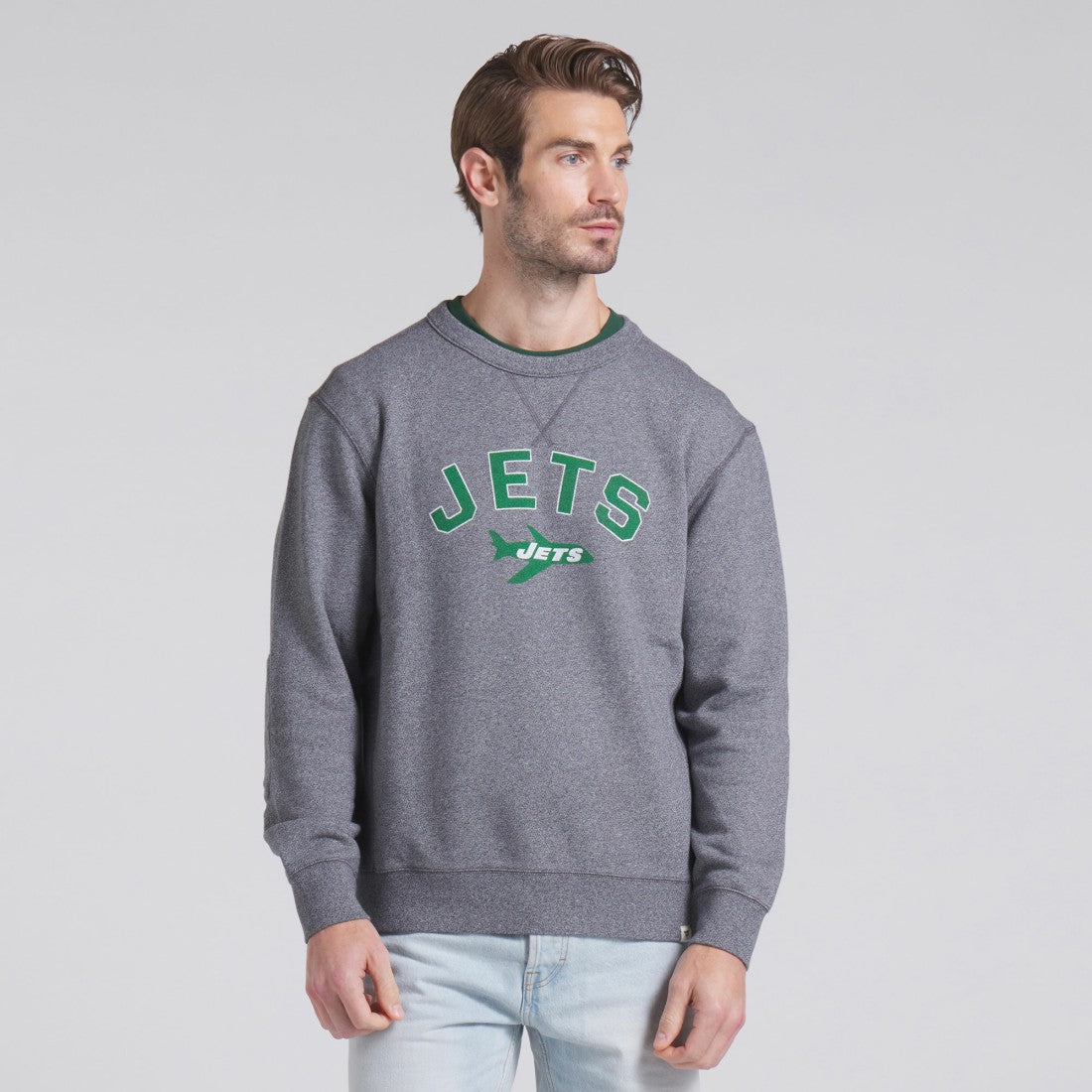 New York Jets Loop Terry Pullover Sweatshirt Heather Gray - Fanatics