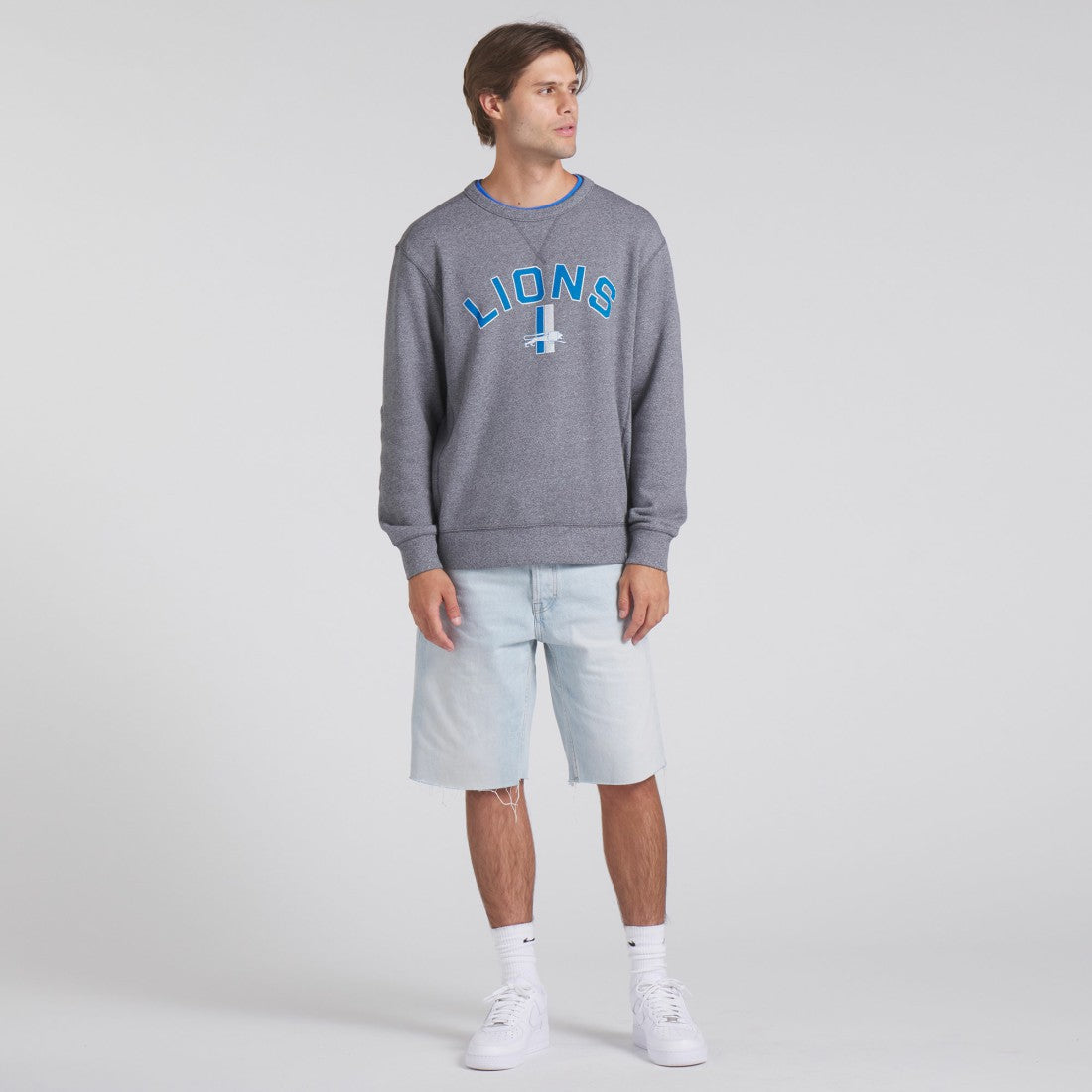Detroit Lions Loop Terry Pullover Sweatshirt Heather Gray - Fanatics