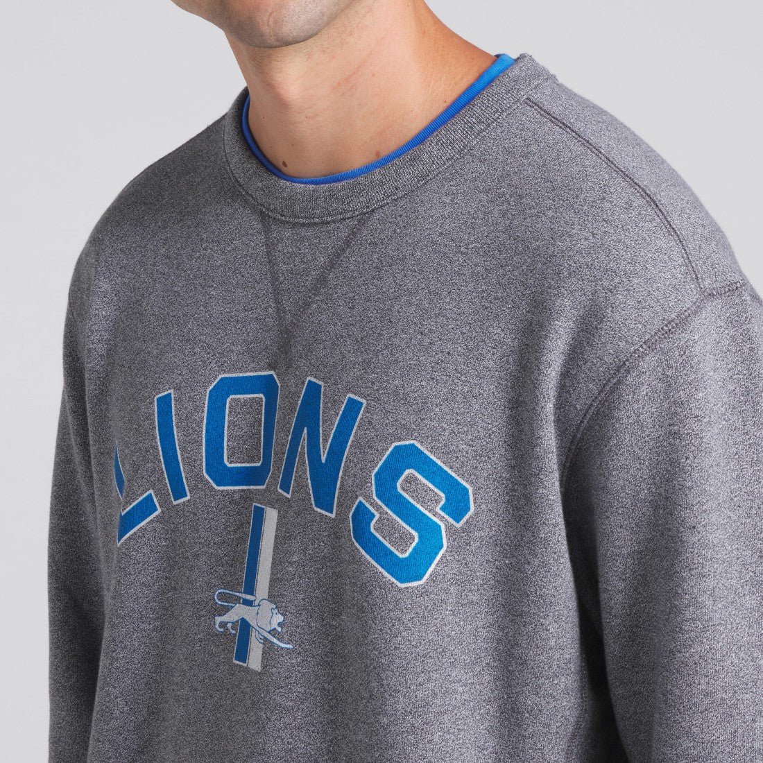 Detroit Lions Loop Terry Pullover Sweatshirt Heather Gray - Fanatics