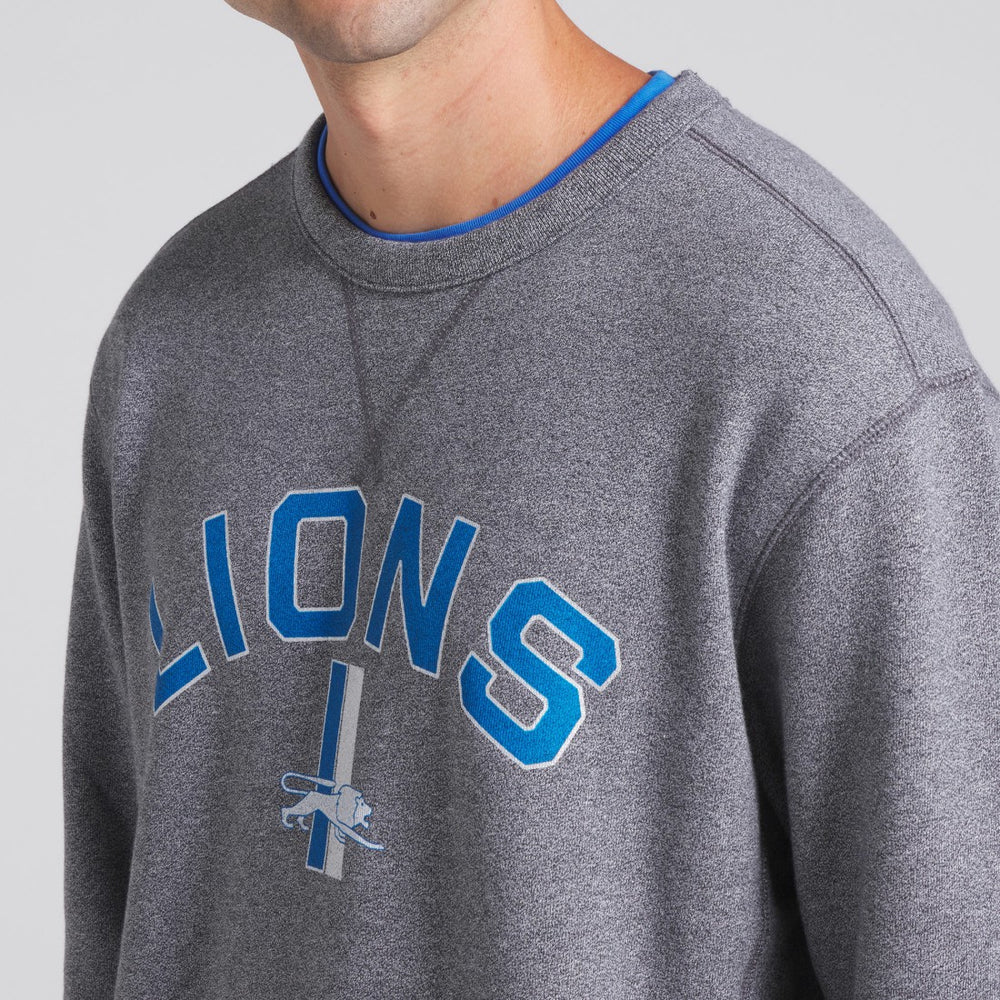 Detroit Lions Loop Terry Pullover Sweatshirt Heather Gray - Fanatics