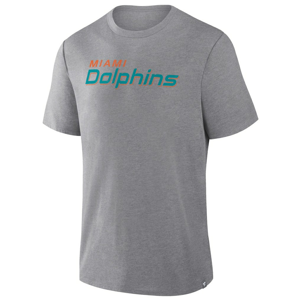Miami Dolphins Pass Rush Tri-Blend T-Shirt Heather Gray - Fanatics
