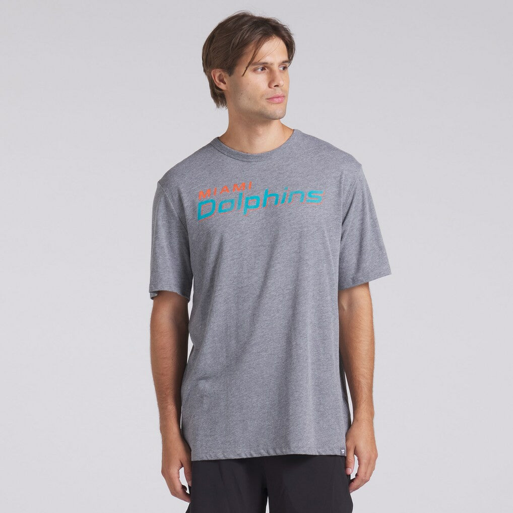 Miami Dolphins Pass Rush Tri-Blend T-Shirt Heather Gray - Fanatics