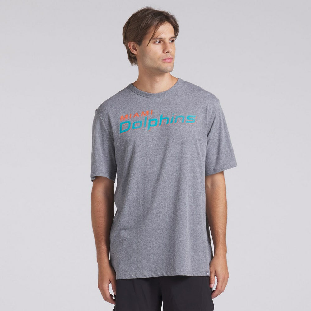 Miami Dolphins Pass Rush Tri-Blend T-Shirt Heather Gray - Fanatics