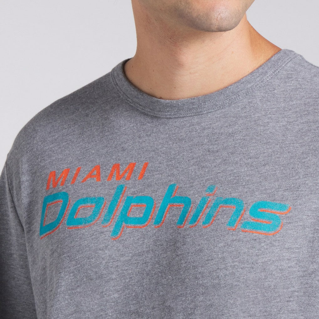 Miami Dolphins Pass Rush Tri-Blend T-Shirt Heather Gray - Fanatics