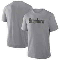 Pittsburgh Steelers Pass Rush Tri-Blend T-Shirt Heather Gray - Fanatics