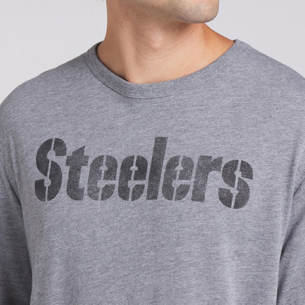 Pittsburgh Steelers Pass Rush Tri-Blend T-Shirt Heather Gray - Fanatics