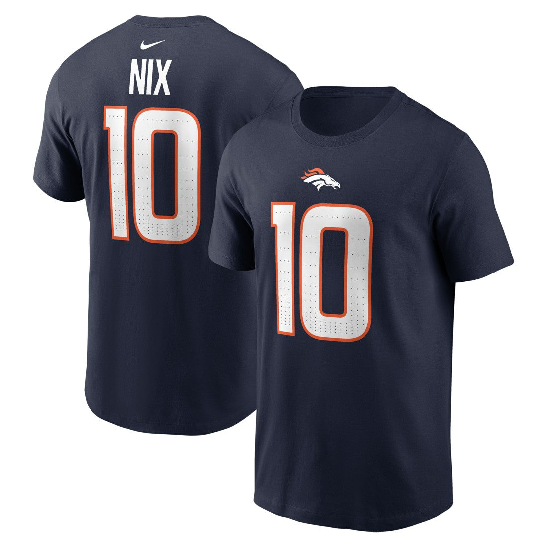 Bo Nix Denver Broncos Player Name & Number T-Shirt Navy - Nike