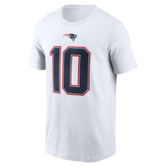 Drake Maye New England Patriots Player Name & Number T-Shirt White - Nike