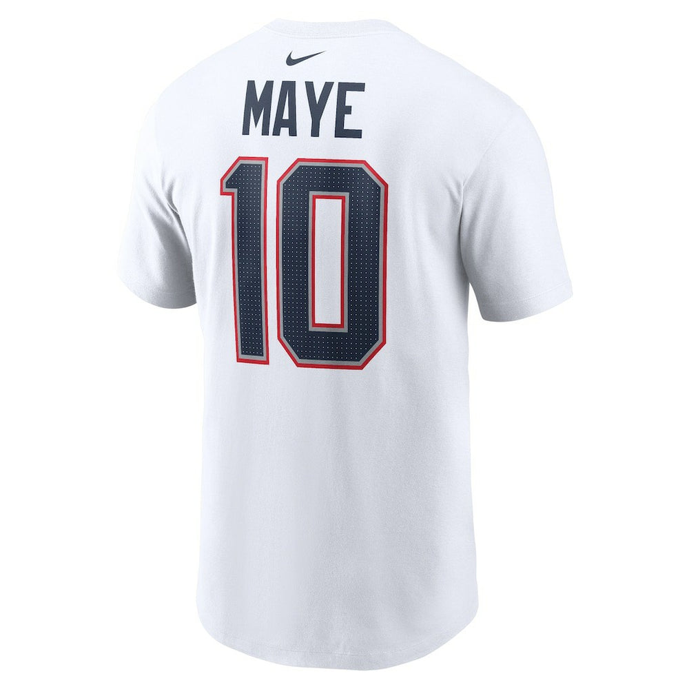 Drake Maye New England Patriots Player Name & Number T-Shirt White - Nike